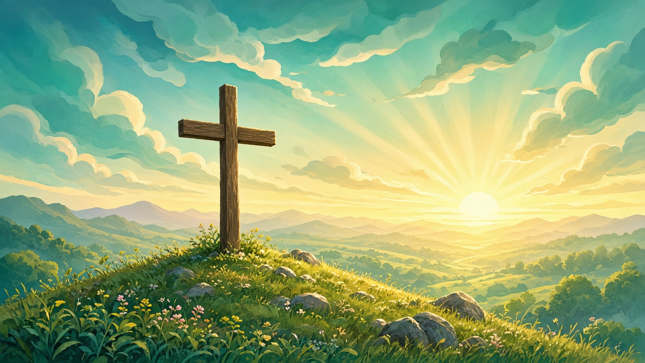 Sunrise over quiet hills